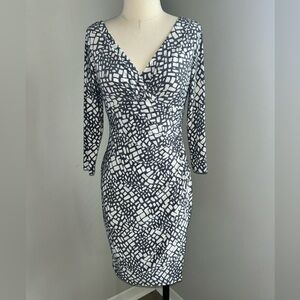 Lauren Ralph Lauren Black and White Geometric Dress